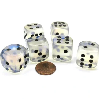 Borealis 20mm Big D6 Chessex Dice, 6 Pieces - Aquerple with Black Pips - Your Source for Gaming Essentials Fashion