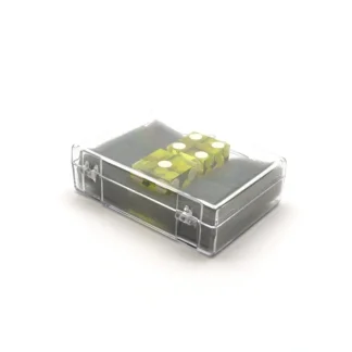 Case of 2 Large 19mm Transparent Non-Precision Dice - Yellow with White Pips - Your Source for Gaming Essentials Cheap