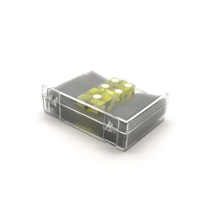 Case of 2 Large 19mm Transparent Non-Precision Dice - Yellow with White Pips - Your Source for Gaming Essentials Cheap