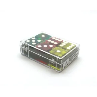 Case of 6 Large 19mm Transparent Non-Precision Dice - 2 Each of Green Red Yellow - Your Source for Gaming Essentials Outlet