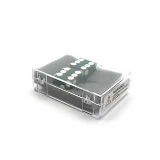 Case of 2 Large 19mm Transparent Non-Precision Dice - Green with White Pips - Your Source for Gaming Essentials Cheap