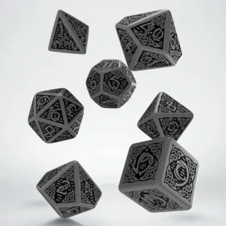 Celtic Dice Set 3D Grey/Black (7) - Your Source for Gaming Essentials Clearance