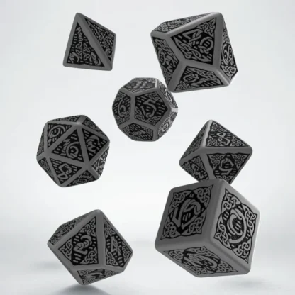Celtic Dice Set 3D Grey/Black (7) - Your Source for Gaming Essentials Clearance