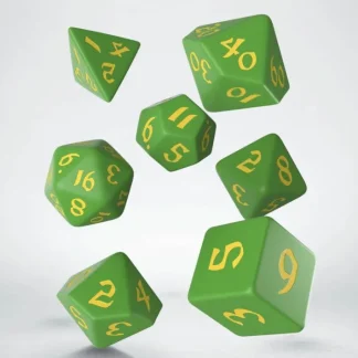 Classic Runic 7 Piece Polyhedral Dice Set - Green & Yellow - Your Source for Gaming Essentials Best