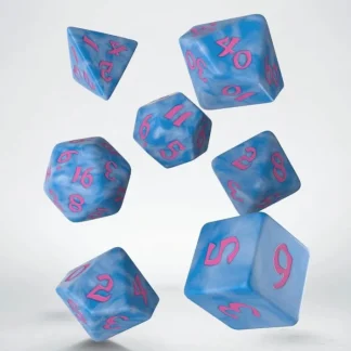 Classic Runic 7 Piece Polyhedral Dice Set - Glacier & Pink - Your Source for Gaming Essentials Clearance