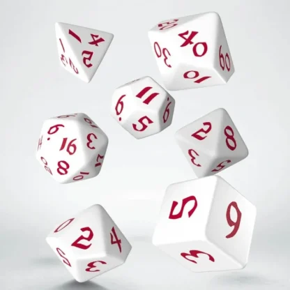 Classic Runic 7 Piece Polyhedral Dice Set - White & Red - Your Source for Gaming Essentials Best