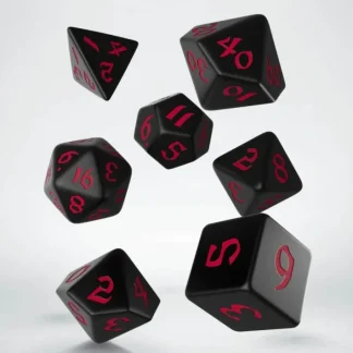 Classic Runic 7 Piece Polyhedral Dice Set - Black & Red - Your Source for Gaming Essentials Flash Sale