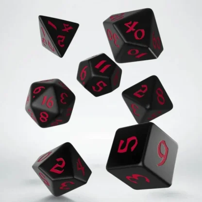 Classic Runic 7 Piece Polyhedral Dice Set - Black & Red - Your Source for Gaming Essentials Flash Sale