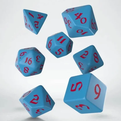 Classic Runic 7 Piece Polyhedral Dice Set - Blue & Red - Your Source for Gaming Essentials Hot