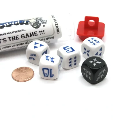 Cosmic Wimpout Dice Game - 5 Dice Set with Travel Tube and Instructions - Your Source for Gaming Essentials Cheap