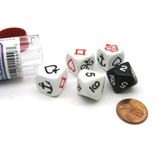 Crown & Anchor Dice Game with 5 Dice Travel Tube and Gaming Instructions - Your Source for Gaming Essentials New