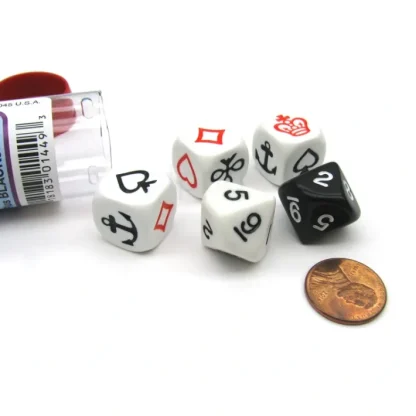 Crown & Anchor Dice Game with 5 Dice Travel Tube and Gaming Instructions - Your Source for Gaming Essentials New