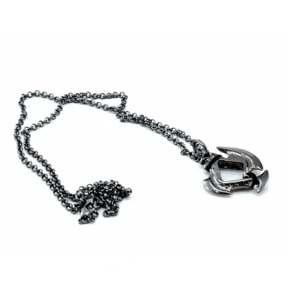 Dice Pendant Necklace 'Axe Blade' with Gunmetal Gray Finish - Holds a 12mm D6 - Your Source for Gaming Essentials Best