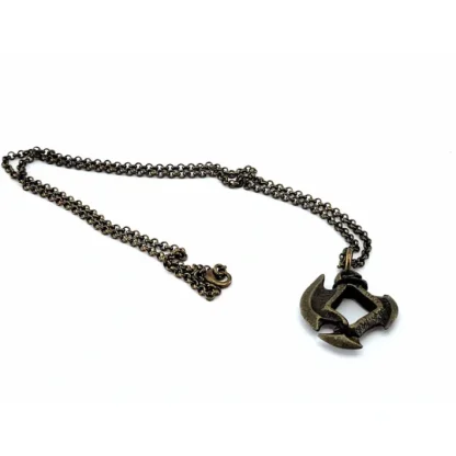 Dice Pendant Necklace 'Axe Blade' with Old Brass Finish - Holds a 12mm D6 - Your Source for Gaming Essentials Cheap