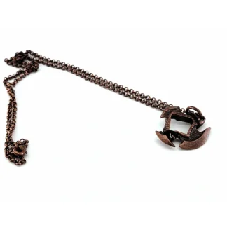Dice Pendant Necklace 'Axe Blade' with Old Copper Finish - Holds a 12mm D6 - Your Source for Gaming Essentials Outlet