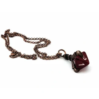 Dice Pendant Necklace with Old Copper Finish - Holds a D8 - Your Source for Gaming Essentials Fashion
