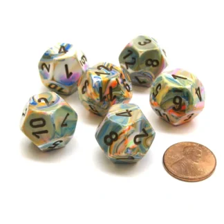 Festive 18mm 12 Sided D12 Chessex Dice, 6 Pieces - Vibrant with Brown - Your Source for Gaming Essentials Best Sale