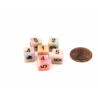 Festive 9mm Mini 6 Sided D6 Dice, 6 Pieces - Circus with Black Numbers - Your Source for Gaming Essentials Best Sale