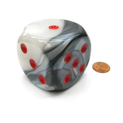 Gemini 50mm Huge Large D6 Chessex Dice, 1 Piece - Black-White with Red Pips - Your Source for Gaming Essentials Sale