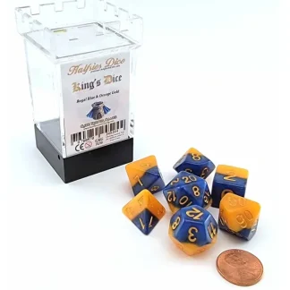 Halfsies Dice 7 Piece Polyhedral DnD Dice Set - King's Dice - Your Source for Gaming Essentials Outlet
