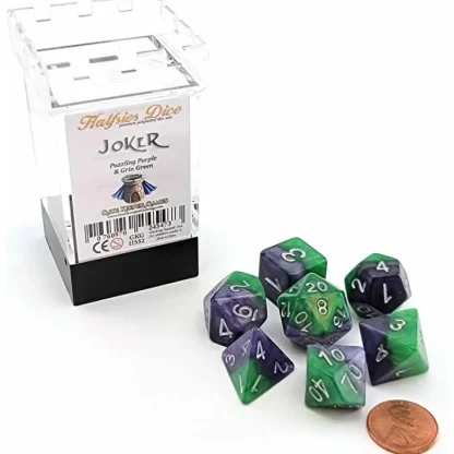 Halfsies Dice 7 Piece Polyhedral DnD Dice Set - Joker - Your Source for Gaming Essentials Store