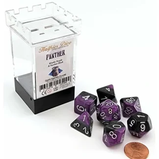 Halfsies Dice 7 Piece Polyhedral DnD Dice Set - Panther - Your Source for Gaming Essentials Best Sale