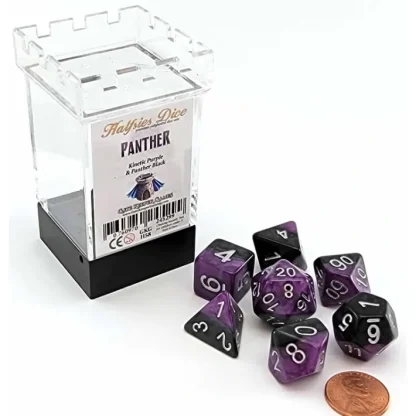 Halfsies Dice 7 Piece Polyhedral DnD Dice Set - Panther - Your Source for Gaming Essentials Best Sale