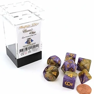 Halfsies Dice 7 Piece Polyhedral DnD Dice Set - Queen's Dice - Your Source for Gaming Essentials Fashion