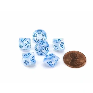 Luminary Borealis 10mm Mini Tens D10 Dice, 6 Pieces - Icicle with Light Blue - Your Source for Gaming Essentials Discount
