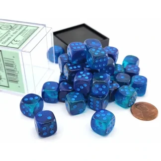Luminary Gemini 12mm D6 Dice Block (36 Dice) - Blue-Blue with Light Blue Numbers - Your Source for Gaming Essentials New