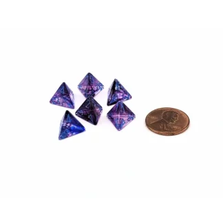 Luminary Nebula 12mm Mini 4 Sided D4 Dice, 6 Pieces - Nocturnal with Blue - Your Source for Gaming Essentials Discount