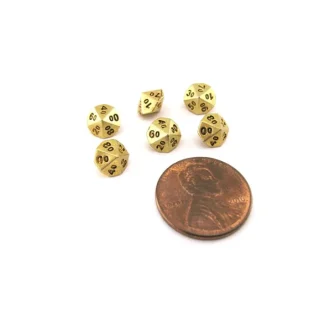 Micro Metal 5mm Gold Colored Chessex Dice, 6 Pieces - Tens D10 - Your Source for Gaming Essentials Discount