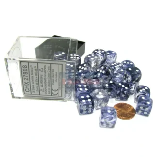 Nebula 12mm D6 Chessex Dice Block (36 Dice) - Black with White Pips - Your Source for Gaming Essentials New