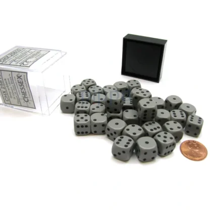 Opaque 12mm D6 Chessex Dice Block (36 Die) - Dark Grey with Black Pips - Your Source for Gaming Essentials Best Sale