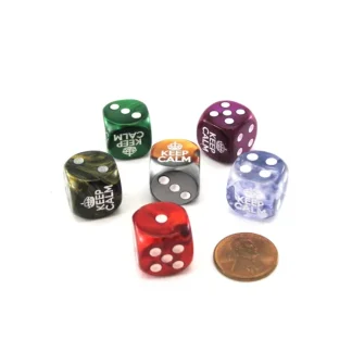 Pack of 6 Chessex Custom Engraved 16mm D6 Assorted Style Meme Dice - Keep Calm - Your Source for Gaming Essentials Best Sale