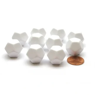 Pack of 10 D12 Blank Standard Sized Dice - White - Your Source for Gaming Essentials Clearance