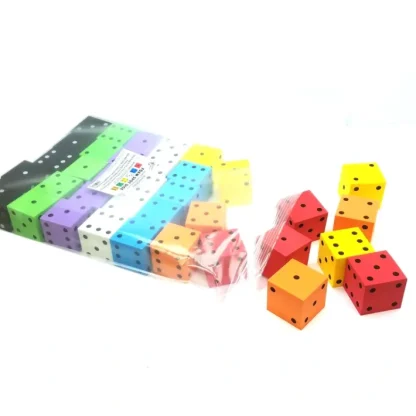 Pack of 36 D6 Large 2" 50mm Spotted 1 to 6 Foam Dice - Assorted Colors - Your Source for Gaming Essentials New