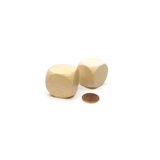 Pack of 2 D6 Large Jumbo 30mm Rounded Blank Wooden Dice - 'Light' Wood - Your Source for Gaming Essentials Fashion