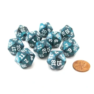 Pack of 10 D20 20mm Koplow Games Pearl Dice - Emerald - Your Source for Gaming Essentials Cheap