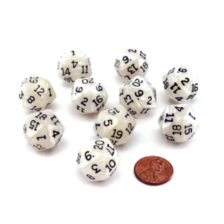 Pack of 10 D20 20mm Koplow Games Pearl Dice - Gray - Your Source for Gaming Essentials Cheap