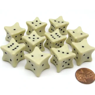 Pack of 10 D6 6-Sided 18mm Bone Dice - Roll Dem Bones RPG D&D Dice - Your Source for Gaming Essentials Clearance