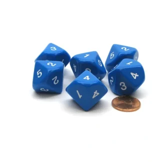 Pack of 6 20mm 10-Sided D5 Numbered 1 to 5 Twice Dice - Blue with White Numbers - Your Source for Gaming Essentials Store