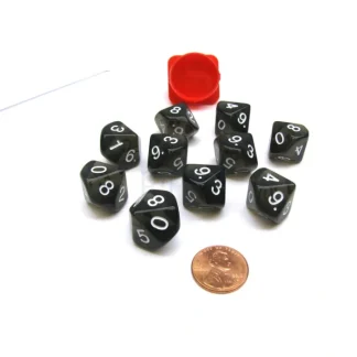 Pack of 10 Transparent 10 Sided D10 16mm Dice - Smoke - Your Source for Gaming Essentials Discount
