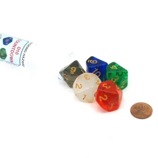 Pack of D10 Countdown 20mm Transparent Dice (1 to 10) - Choose Your Color - Your Source for Gaming Essentials Flash Sale