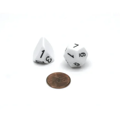 Pair of Recast 2d6 The Dice Lab Dice (1 D3 & 1 D12) - White with Black Numbers - Your Source for Gaming Essentials Cheap