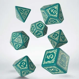 Pathfinder Agents of Edgewatch 7-Piece Polyhedral Dice Set - Turquoise with Beige Numbers - Your Source for Gaming Essentials Store