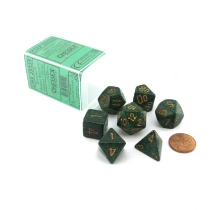 Polyhedral 7-Die Chessex Dice Set - Speckled Golden Recon - Your Source for Gaming Essentials New