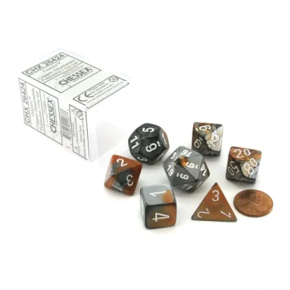 Polyhedral 7-Die Gemini Chessex Dice Set - Copper-Steel with White Numbers - Your Source for Gaming Essentials Best