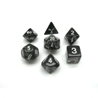 Polyhedral 7-Die Glitter Dice Set - Black - Your Source for Gaming Essentials Hot