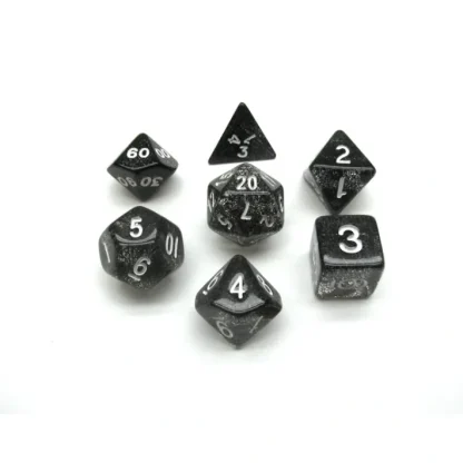 Polyhedral 7-Die Glitter Dice Set - Black - Your Source for Gaming Essentials Hot